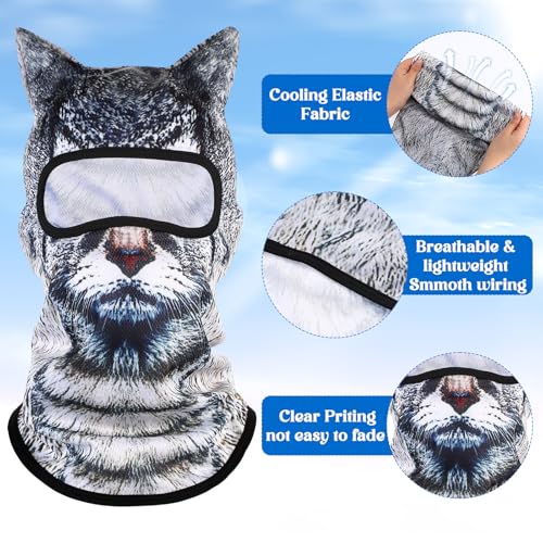 3D Cat Ski Mask Balaclava - Black Cat - Breathable Cycling Face Cover