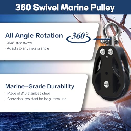 Compact Marine Swivel Block - 35mm Stainless Steel & Nylon