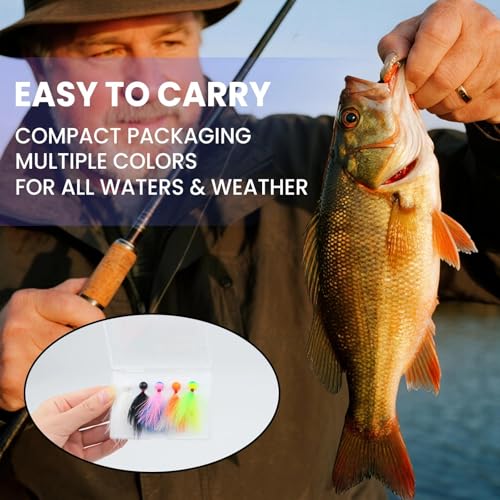 Crappie Jigs 5-Pack Hand-Tied Marabou Jigs - 1/64oz