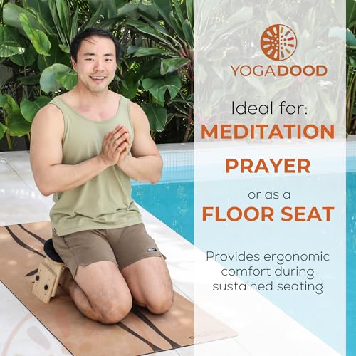 Adjustable Meditation Bench - 3 Height Settings, Bamboo & Cushioned Seat