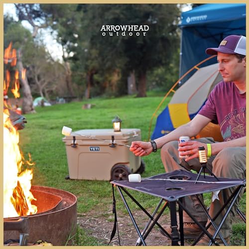 Black 2-Pack 26-Inch Portable Camping Folding Tables with Cup Holders, Carrying Case