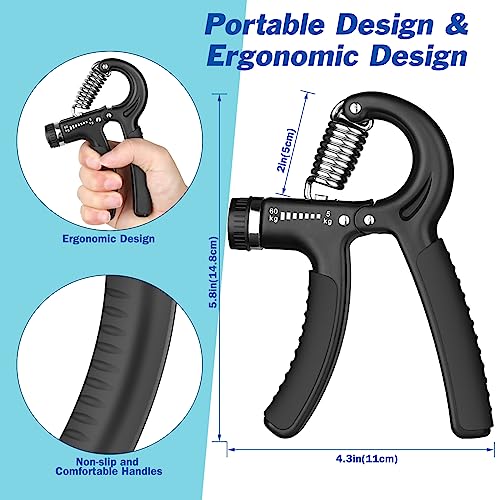 Adjustable Hand Grip Strength Trainer - 11-132 Lbs Resistance