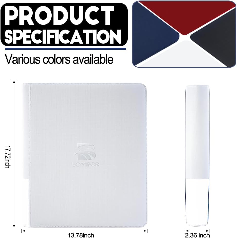 Premium Semi Rigid Card Holder Binder by Card Saver 1 - Holds 360 Trading & Sports Cards | Classic White