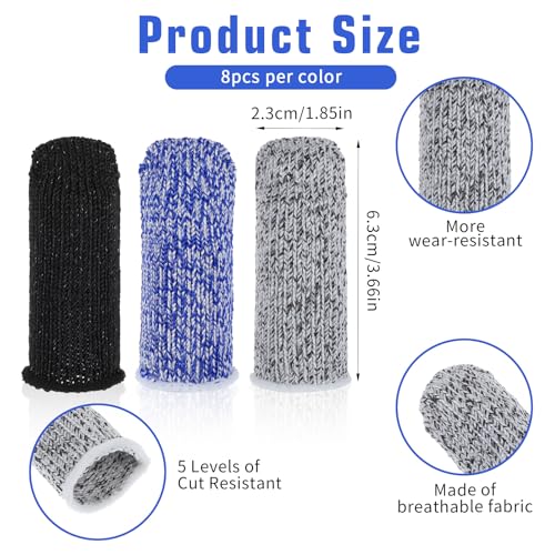Cut Resistant Finger Protector Gloves - 24PCS Breathable Sleeves