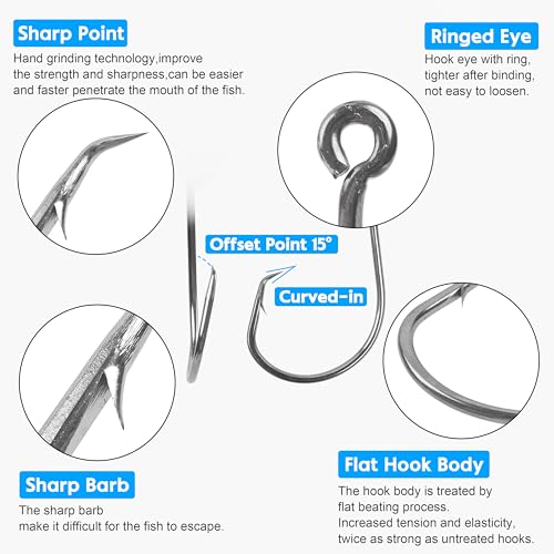 Circle Fishing Hooks - 150pcs 8# Octopus Hooks for Catfish & Bass
