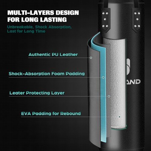 Odoland 6-in-1 Punching Bag Set for Adults - 4FT Heavy Boxing Bag with Gloves & Accessories