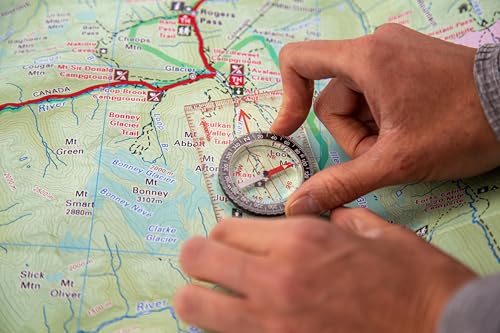 Liquid-Filled Compass - Compact Navigation Tool for Hiking, Camping, Survival - One Size