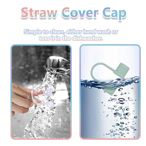 7-Piece Silicone Straw Cover Set for 30oz and 40oz Tumblers - 7 Colors