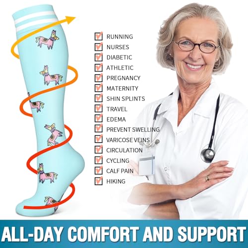 Bluemaple 6 Pack Copper Compression Socks for Men & Women, Small-Medium, D-Assorted - Athletic & Medical Circulation Support