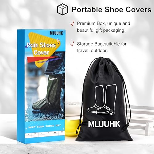 MLUUHK X-Large Green Waterproof Reusable Shoe Covers for Men & Women