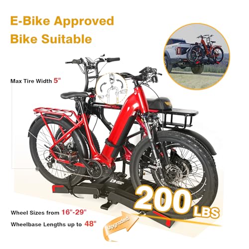 200 lbs E-Bike Hitch Rack with Ramp - Fits 2 E-Bikes