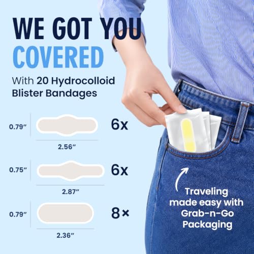 Hand & Finger Hydrocolloid Blister Bandages Pack - 20 Count