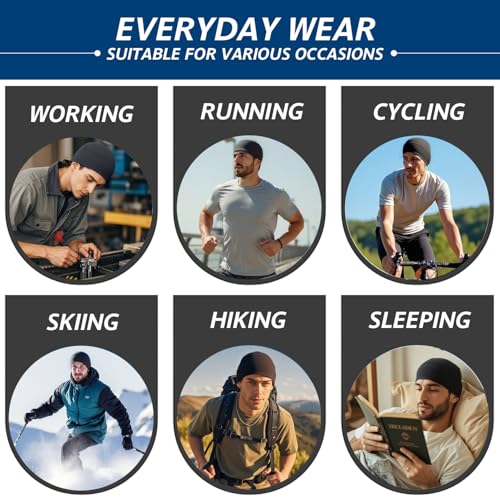 Cooling Skull Cap for Men & Women - One Size, 2 Black