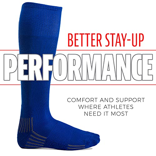 Youth Baseball & Softball Socks - Tall Sports Socks - Small Royal Blue
