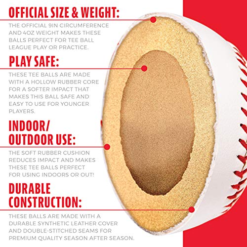 MLB Soft-Strike Teeball - Official Size 9 Inch, Pack of 1