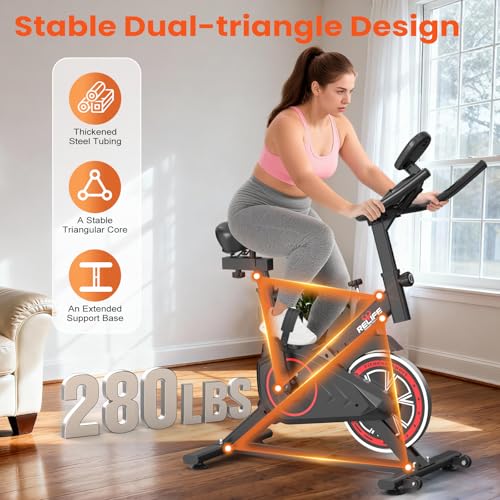Quiet Exercise Bike for Home - Friction Stationary Bike - Black