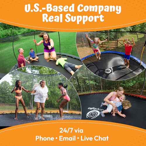 Outdoor Trampoline with Net for Kids - 14FT Black, ASTM Certified