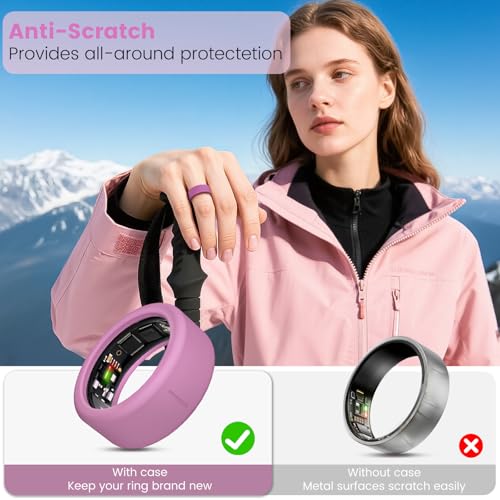10-Pack Silicone Ring Protector Cover for Smart Rings - Size L (11-14)