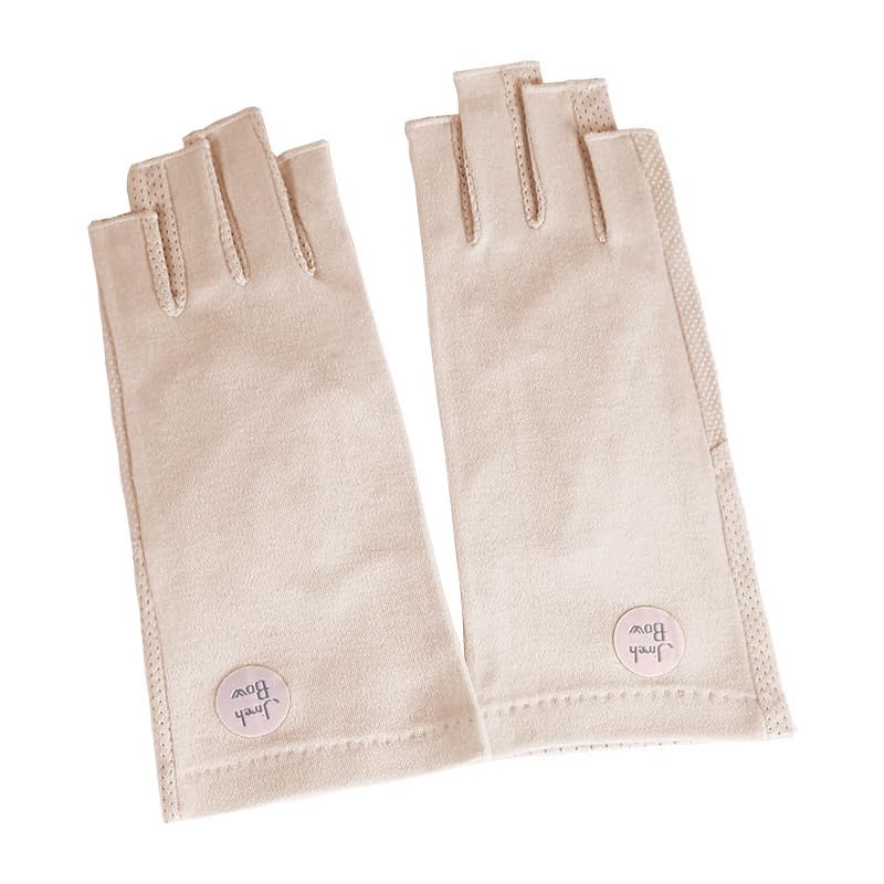 Women's UV Protection Sunblock Gloves - Non-Slip Touchscreen - Apricot 1