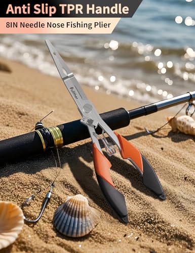 Stainless Steel Fishing Pliers with Hook Remover - Orange