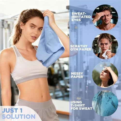 Microfiber Gym Towels - Quick Dry & Highly Absorbent - Set of 5, Pastel Colors - 16x27 Inch