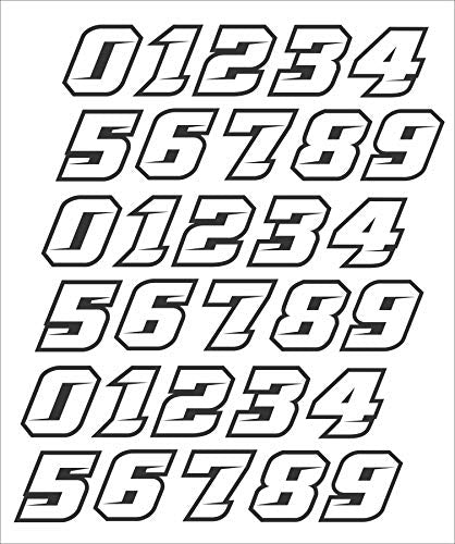 Custom Number Sticker Decal Set for Baseball & Softball Helmets - 1.25" Tall, 3 Sets