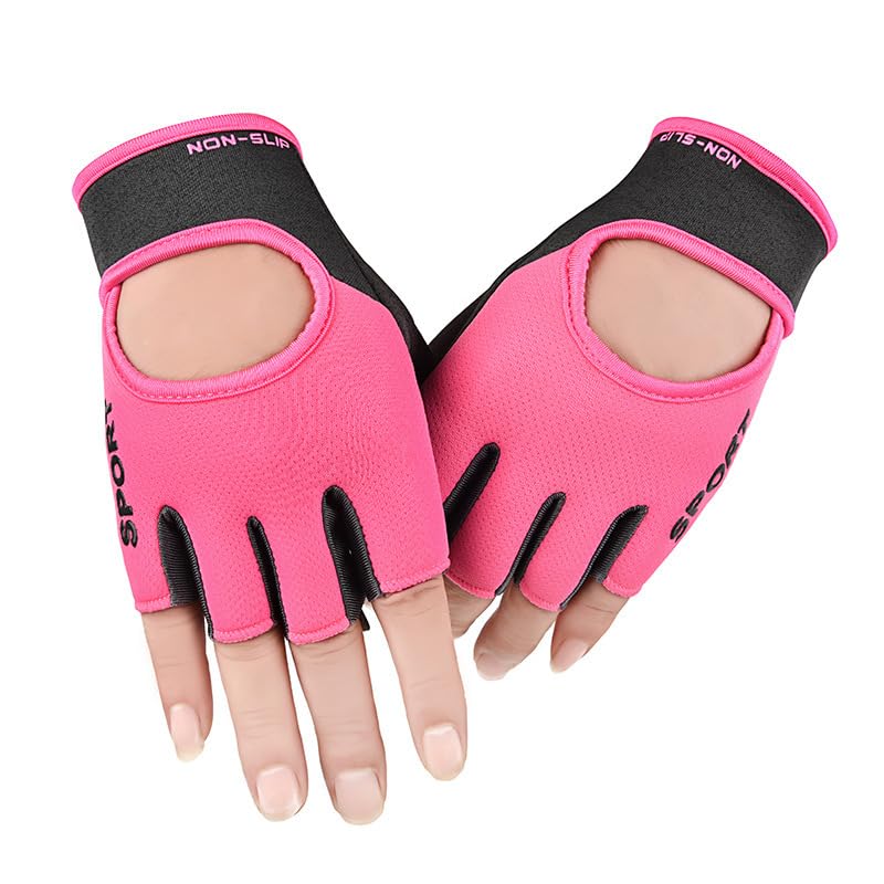 Breathable Workout Gloves - Weight Lifting & Cycling - Pink Medium