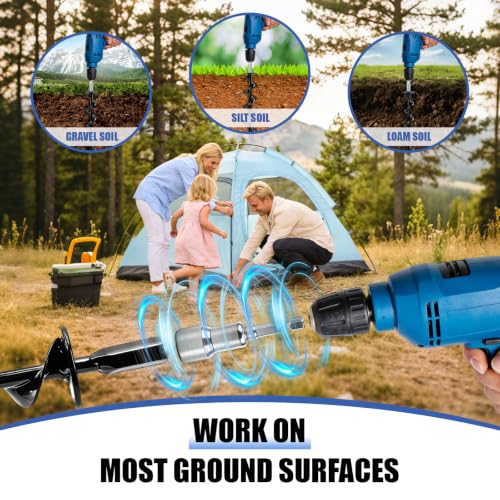 Heavy Duty Ground Anchors 4 Pack - 15 in Steel Screw-in Stakes