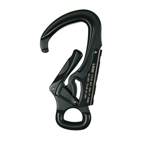 Fusion Climb Tudor Lightweight Aluminum Double Locking Captive Eye Snap Hook Carabiner 32kN Black (FP-8001-BLK)