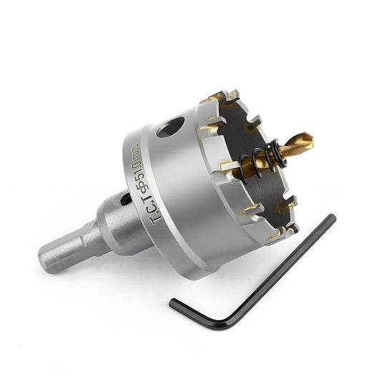 2''(51mm) TCT Hole Saw Kit,Tungsten Carbide Hole Saw Drill Bit with Titanium-Plated Pilot Drill bit for Hard Metal,Alloy,Aluminum,Stainless Steel,Plastic,Iron