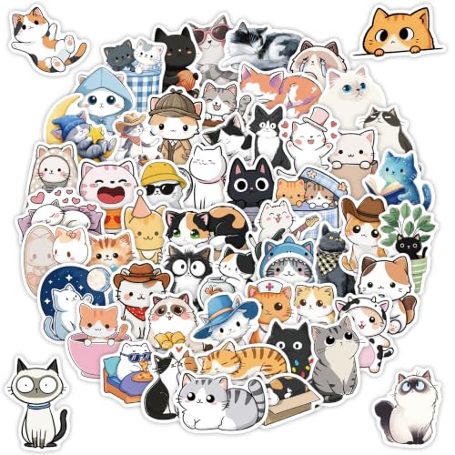 102 Pcs Cute Cat Stickers - Funny Animal Paw Stickers - New Cat