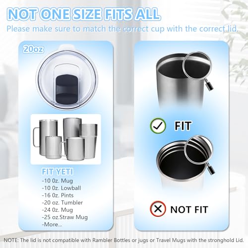 20 oz Replacement Tumbler Lids with Magnetic Slider - 3 Pack