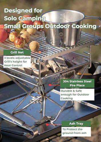 Camping Moon Portable Charcoal Grill Fire Pit X-MINI-PRO Small Size for Camping & Travel