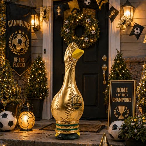 Championship Trophy Goose Costume - 23"-26" Golden World Cup Lawn Decor (Variation: Championship Trophy)