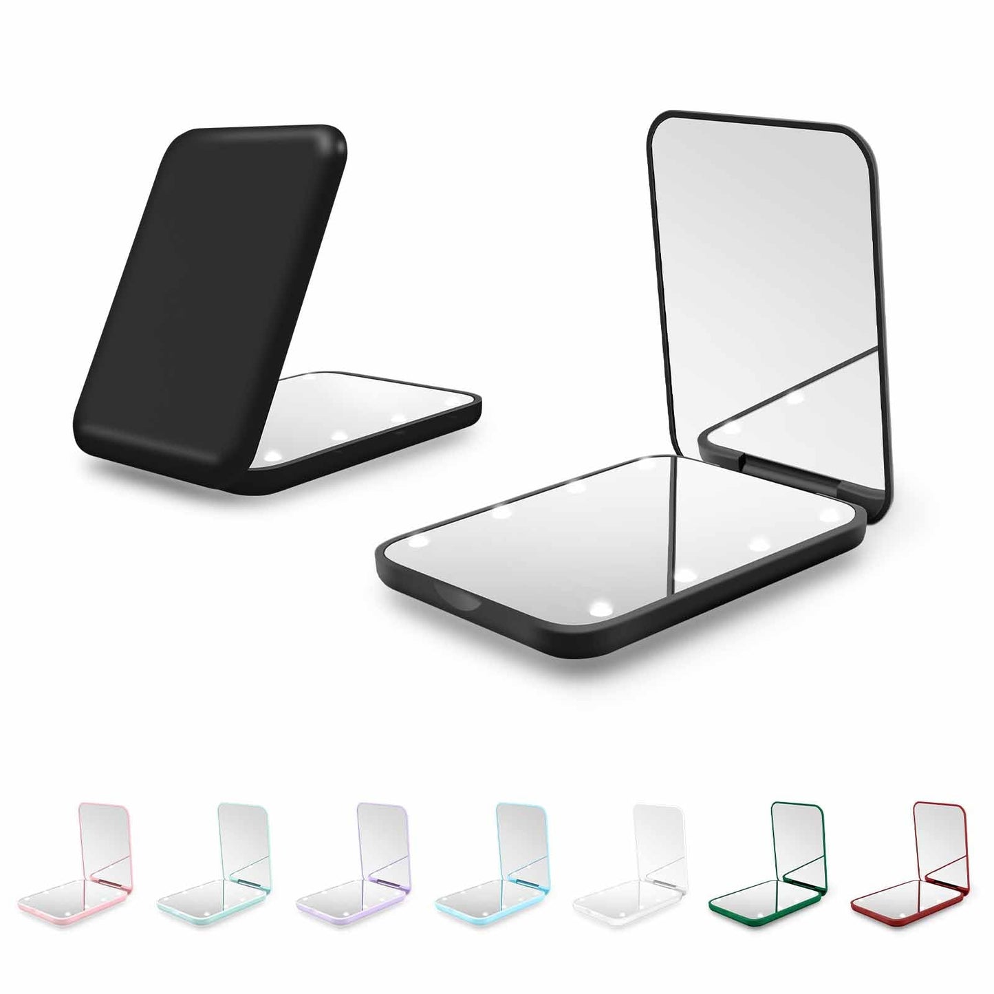 Kakuje Compact Mirror, 1X/3X Magnification LED Pocket Mirror with Nternal BIattery, Mini Mirror for Purse, Pocket,Travel and Present (Black)