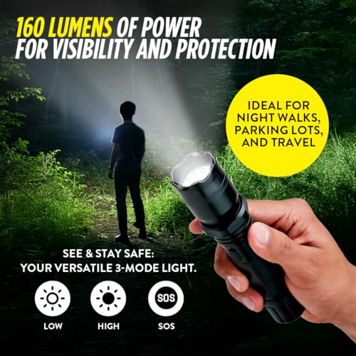 Guard Dog Security 2-in-1 Tactical Stun Gun with LED Flashlight, Rechargeable Tactical Stun Gun for Men, Women Self Defense, Police Strength with Concealed Technology