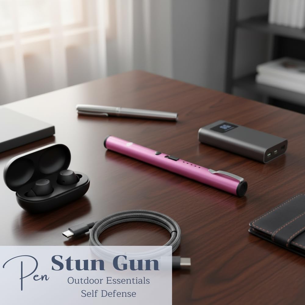 Odds Shifter's DefenPro 32,000,000 Stun Pen Stun Gun for Self Defense Tactical Stun Pen with USB Rechargeable, Battery Indicator,