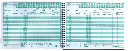 Basketball Scorebook 8.5 x 11 Hardback for 30 Games & 15 Player Positions