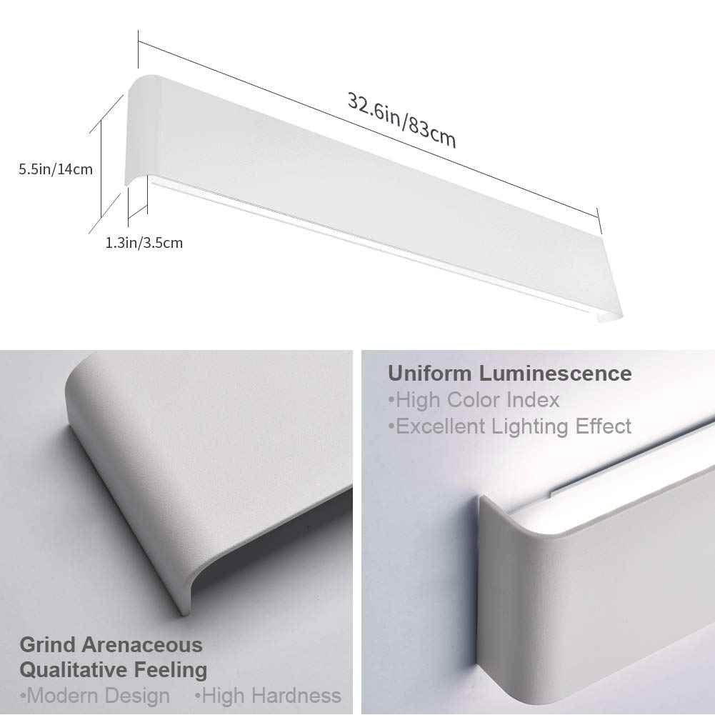 Aipsun 32.6 inch Modern Vanity Light Fixtures LED Bathroom Wall Light Up and Down Bathroom Lighting Fixtures Cool White 5000K