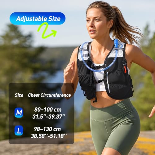 AGPTEK Hydration Running Vest with 2L Bladder — Lightweight Adjustable Hydration Pack for Men & Women