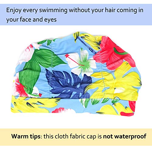Pleated Swim Cap for Long Hair - Non-Waterproof Bathing Cap
