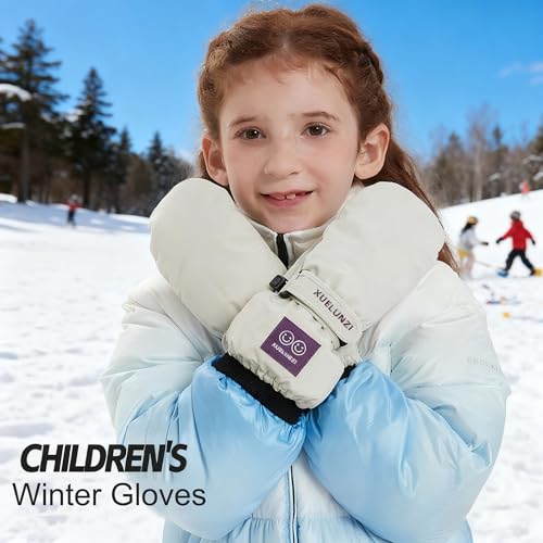 Waterproof Kids Winter Snow Mittens - Pink, 10.2x4.3in