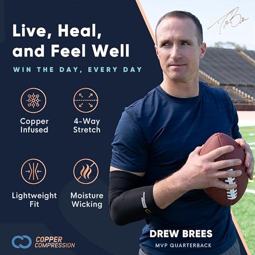 Copper Compression Arthritis Gloves for Pain Relief | Fingerless Support for Carpal Tunnel & Tendonitis | Open Finger Design, Size M
