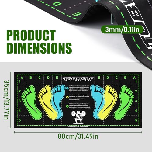 Pro-Grade Non-Slip Squat Mat with Foot Position - Black