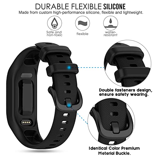 Soft Silicone Replacement Band for Garmin Vivosmart 5 - Black, Small