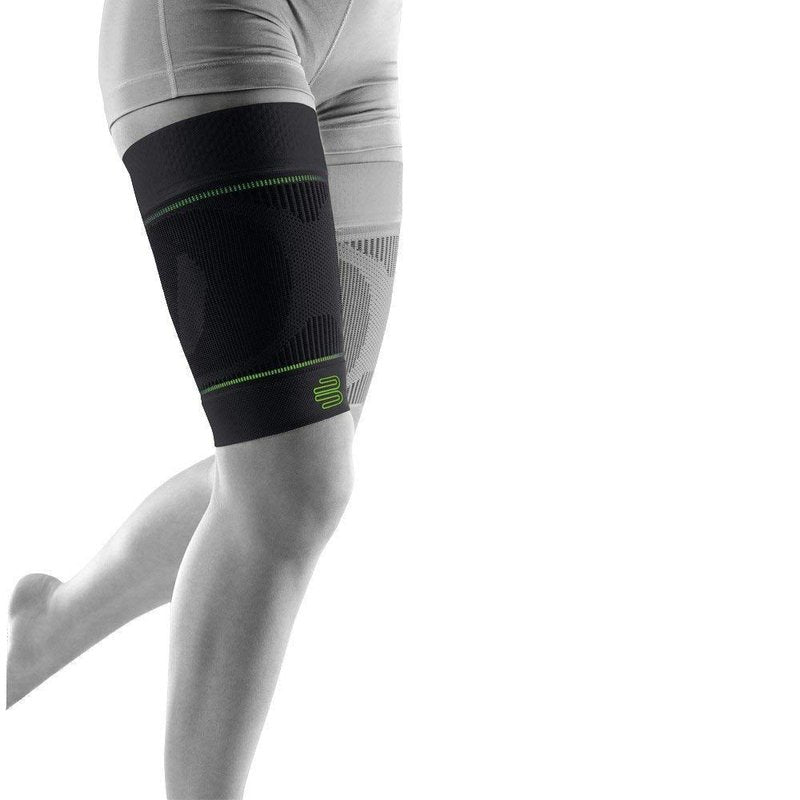 Bauerfeind Sports Compression Upper Leg Sleeves (1 Pair) (Black, Medium/Short)