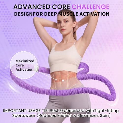 Foldable 3.3lb Weighted Exercise Hoop for Core Workouts