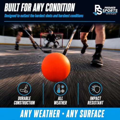 Street Hockey Balls - Durable Low-Bounce High-Visibility 1-Pack