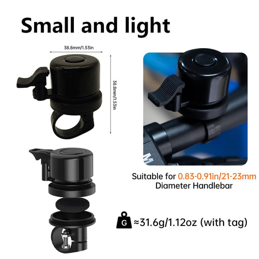 Bike Bell with Tracker Tag Work for Find Hub APP, Bike Mount for GPS Tracker Waterproof Classic Stainless Steel Holder, Anti-Theft,100dB, Fit 0.83''/22.0, 1''/25.4mm Handlebars (Android Only)