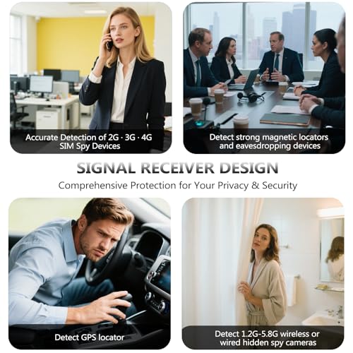 Hidden Spy Camera Detector, 2025 Upgraded GPS Tracker Detector, RF Signal & Bug Sweeper Detector, Smart Anti-Spy Device for Travel, Hotel, Bathroom & Car Security